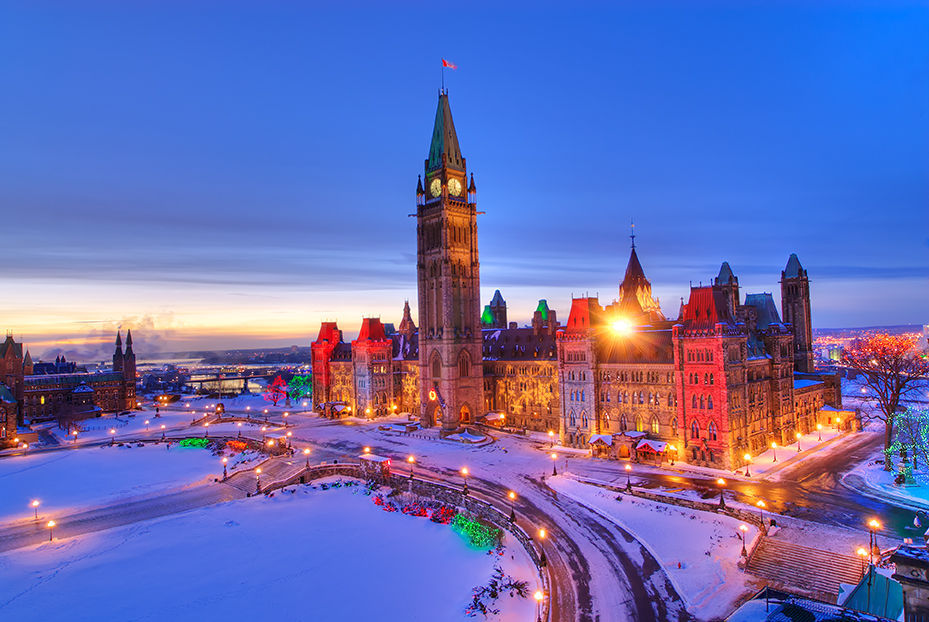 parliament hill in winter